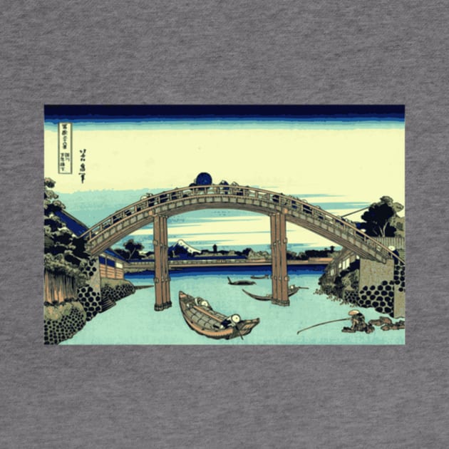 Vector image of Fuji seen through the Mannen bridge at Fukagawa by Redbooster